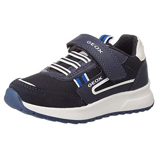 Geox bambino j briezee boy b sneakers bambini e ragazzi, blu/bianco (navy/white), 30 eu