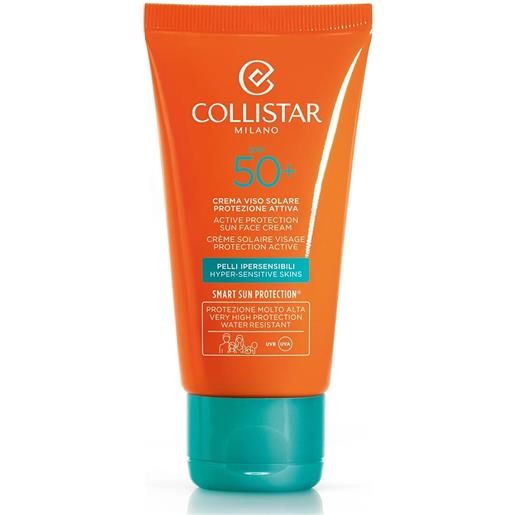 Collistar Sole collistar crema viso solare protezione attiva spf50+ pelli ipersensibili, 50ml