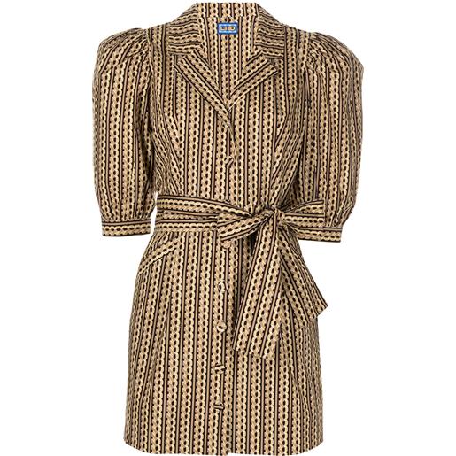 Lhd abito casitas con stampa - marrone