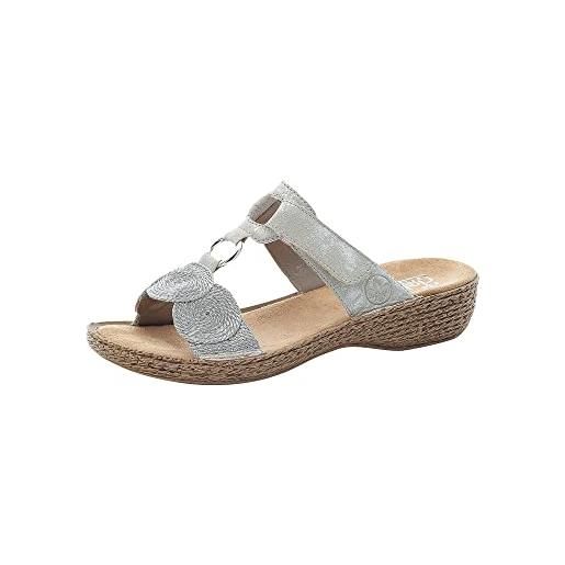 Rieker 658a4, sabot donna, grigio 40, 39 eu