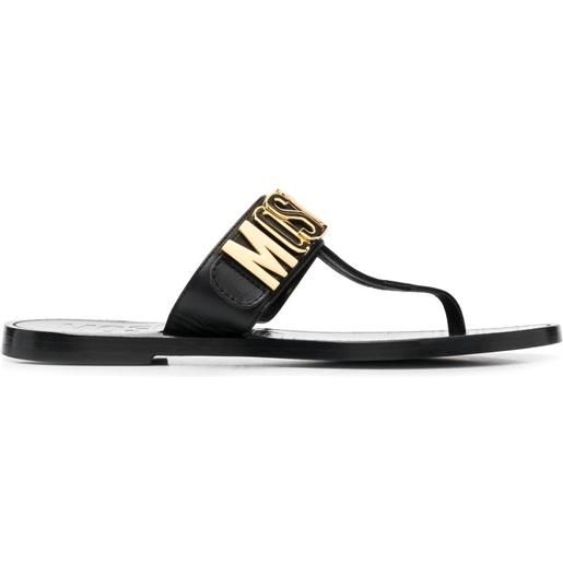 Moschino sandali con placca logo - nero