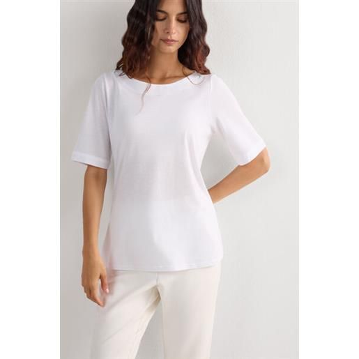 Intimissimi maglia manica corta scollo a barchetta in cotone ultrafresh bianco