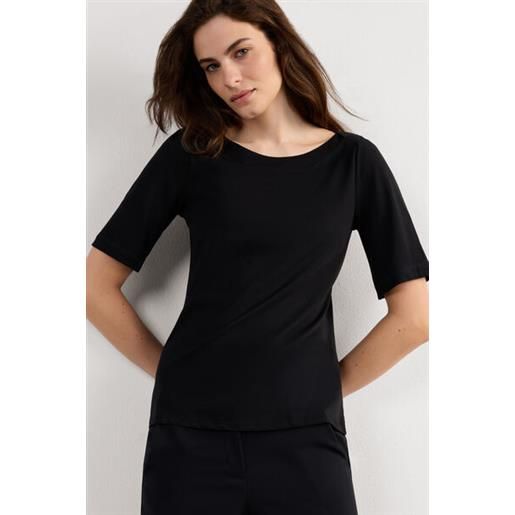 Intimissimi maglia manica corta scollo a barchetta in cotone ultrafresh nero