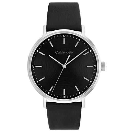 Calvin Klein orologio analogico al quarzo da uomo con cinturino in pelle nero - 25200050