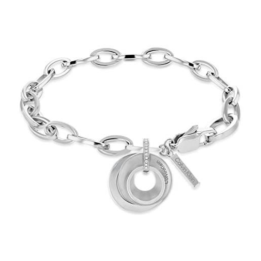 Calvin Klein braccialetto a catena da donna collezione playful circular shimmer con cristalli - 35000156