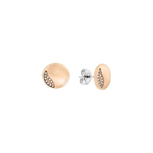 Calvin Klein orecchini a perno da donna collezione minimal circular con cristalli - 35000139