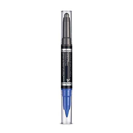 Manhattan eyemazing ombretto e matita doppio effetto, 2-in-1, resistente all'acqua e anti-sbavature, blu, 004 cobalt storm - 1 x 2g