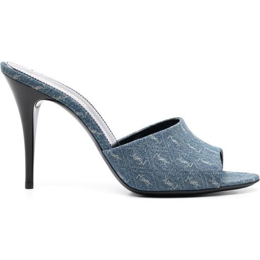 Saint Laurent mules denim con logo - blu