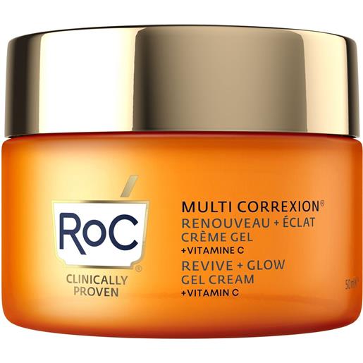 ROC revive + glow crema viso gel 50ml gel viso illuminante, gel viso effetto globale