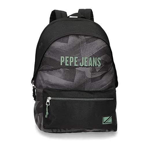 Pepe Jeans davis zaino per portatile doppio scomparto adattabile a carrello 15,6 nero 31 x 44 x 17,5 cm poliestere 20,46 l