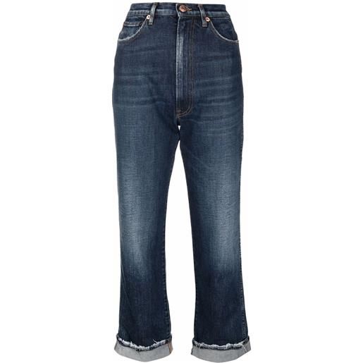 3x1 jeans crop a vita alta - blu