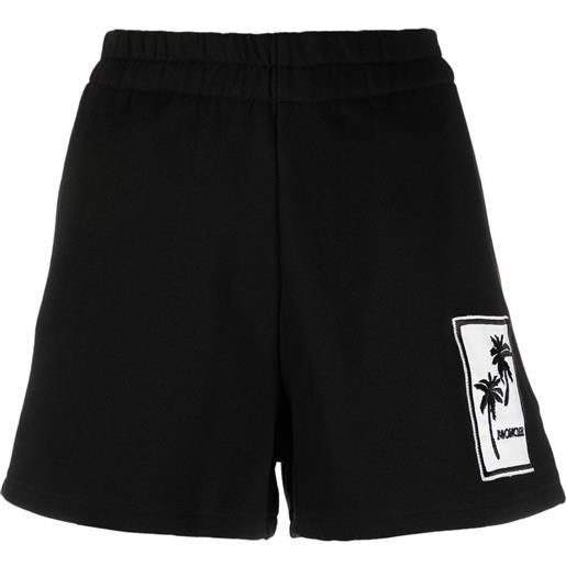 Moncler shorts sportivi con stampa - nero