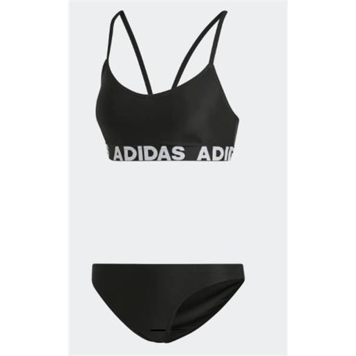 Adidas bw branded bikini top+slip nero elastico parlato donna