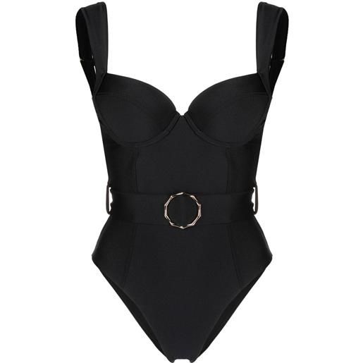 Noire Swimwear costume intero con cintura - nero
