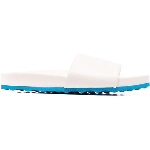 Off-White sandali slides con strisce oblique - toni neutri