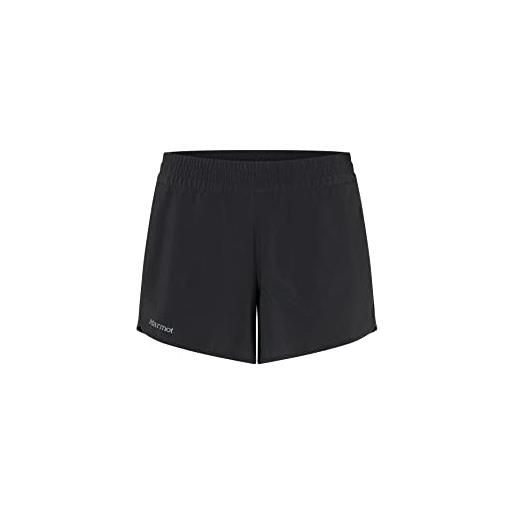 Marmot donna wm's elda short 4, shorts funzionali traspiranti, shorts per training ad asciugatura rapida con spf, pantaloncini per arrampicata elastici, black, m