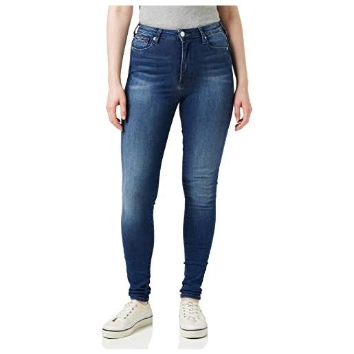 Tommy Hilfiger tommy jeans jeans donna sylvia vita alta, blu (new niceville mid blue stretch), 26w / 28l