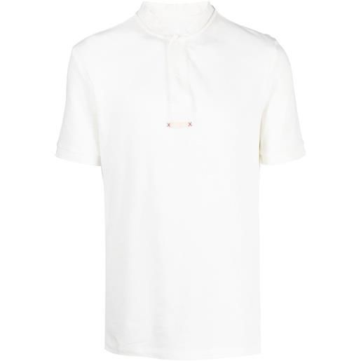 Maison Margiela polo senza colletto - bianco