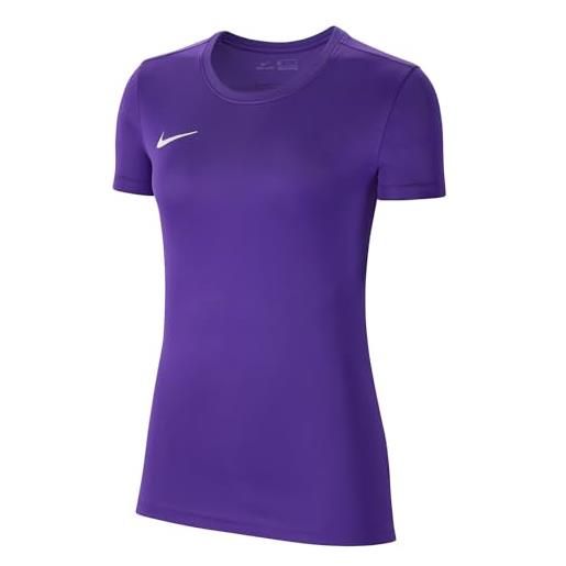 Nike w nk dry park vii jsy ss, t-shirt donna, navy/bianco, xl
