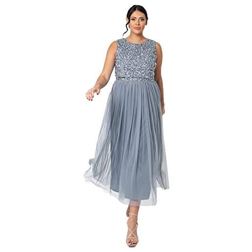 Maya Deluxe embellished midaxi dress vestito per damigella d'onore, dusty blue, 26 donna
