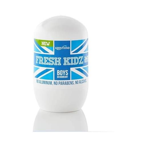 Fresh Kidz natural roll on deodorant 24 hour protection - boys blue 1.86 fl. Oz