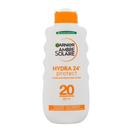 Garnier ambre solaire hydra 24h protect spf20 lozione solare waterproof con effetto idratante 200 ml