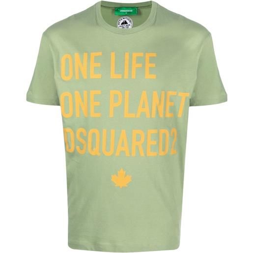 Dsquared2 t-shirt one life one planet - verde