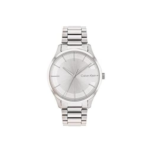 Calvin Klein orologio analogico al quarzo unisex con cinturino in acciaio inossidabile argentato - 25200041