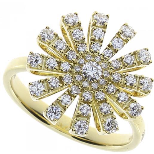 Damiani anello margherita in oro giallo e diamanti