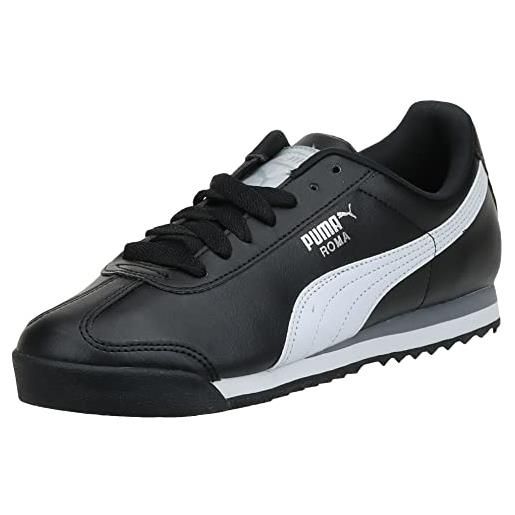 Puma roma basic, scarpe da ginnastica basse uomo, bianco schwarz weiß silberfarben, 44.5 eu