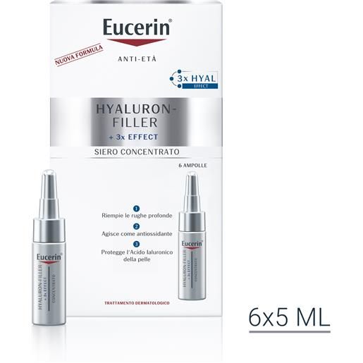 BEIERSDORF SPA eucerin hyaluron-filler + 3x effect siero concentrato - siero viso per rughe profonde - 6 ampolle