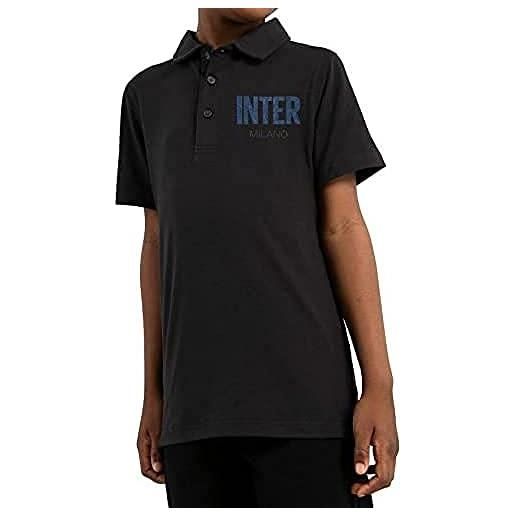 Inter nera logo bianco dietro, polo bambino, 8 anni