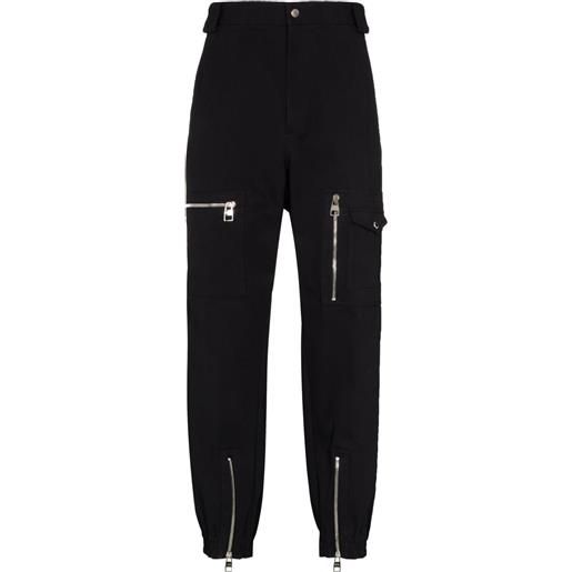 Alexander McQueen pantaloni affusolati con zip - nero