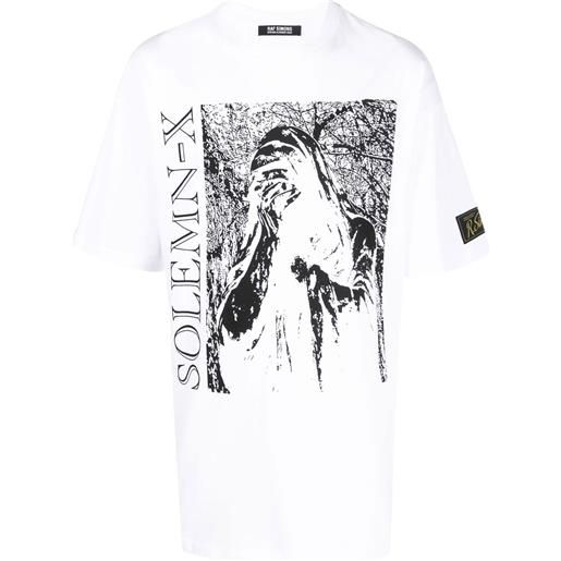 Raf Simons t-shirt solemn x con stampa - bianco