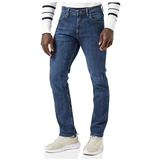 Wrangler authentic regular jeans, blu (blue mid stone), 34w / 30l uomo