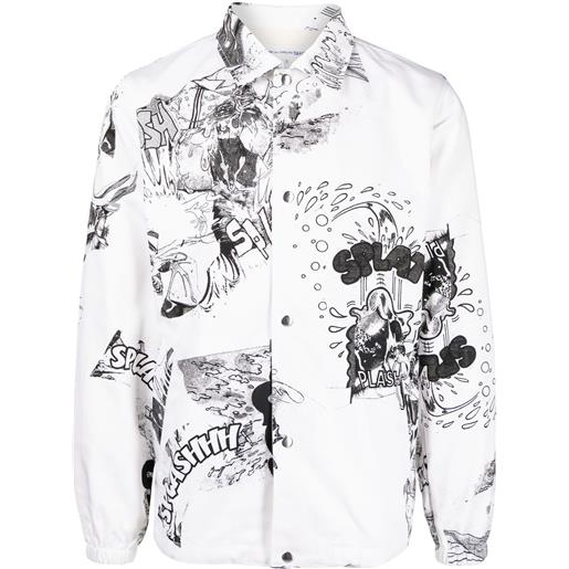 Comme Des Garçons Shirt giacca-camicia con stampa - bianco