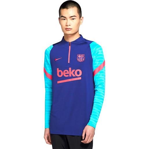 Nike fc barcelona dri fit strike drill 20/21 t-shirt blu m