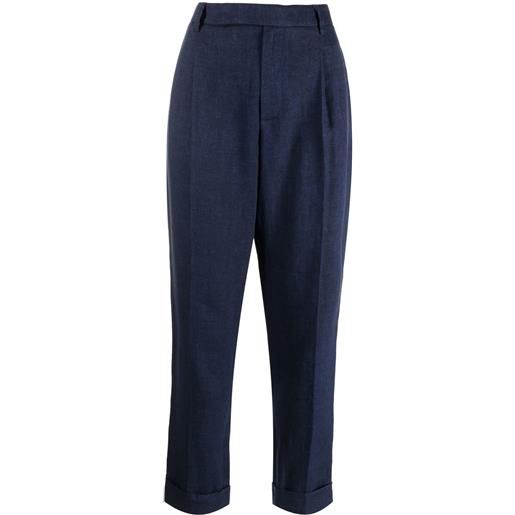 Ralph Lauren Collection pantaloni a vita alta - blu