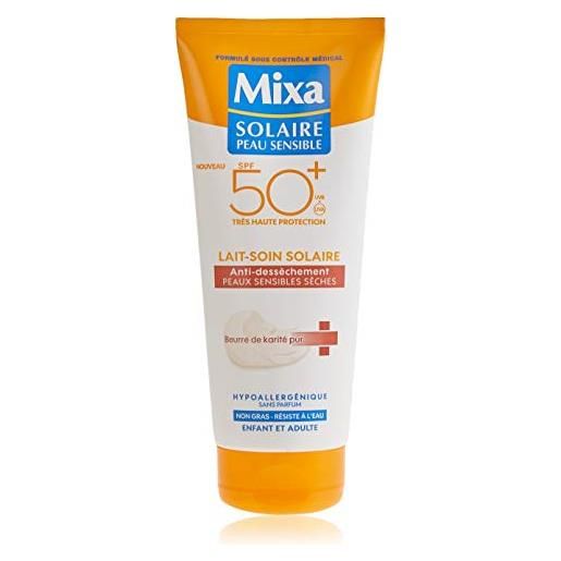 Mixa solaire - crema di protezione per pelli sensibili secche e secche, spf50+, 200 ml, lotto di 2