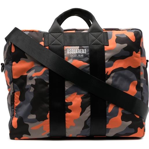Dsquared2 borsa tote con stampa camouflage - arancione