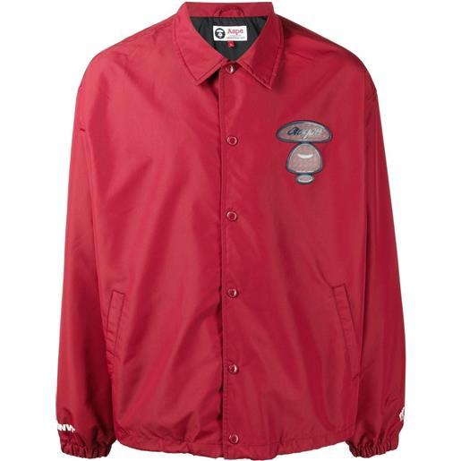 AAPE BY *A BATHING APE® giacca-camicia con applicazione milo - rosso
