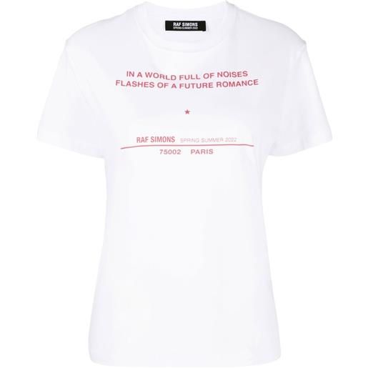 Raf Simons t-shirt con stampa tour - bianco
