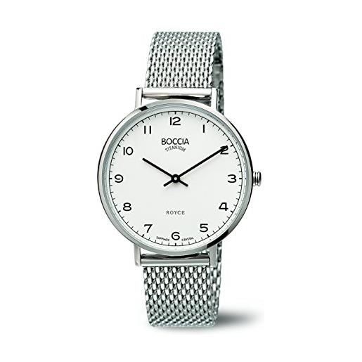 Boccia-orologio da donna al quarzo con display analogico e braccialetto in titanio 3590-08 b, colore: argento