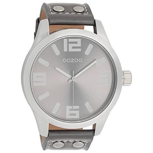 Oozoo c1007 - orologio da uomo, cinturino in pelle, colore: grigio