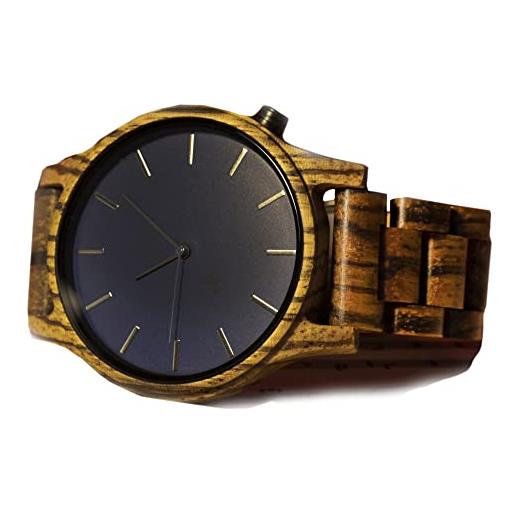 Opis Technology opis ur-m1 orologio legno uomo/orologi legno da polso/orologio uomo di legno/orologio uomo in legno/idee regalo nerd/orologio in legno (zebrano)