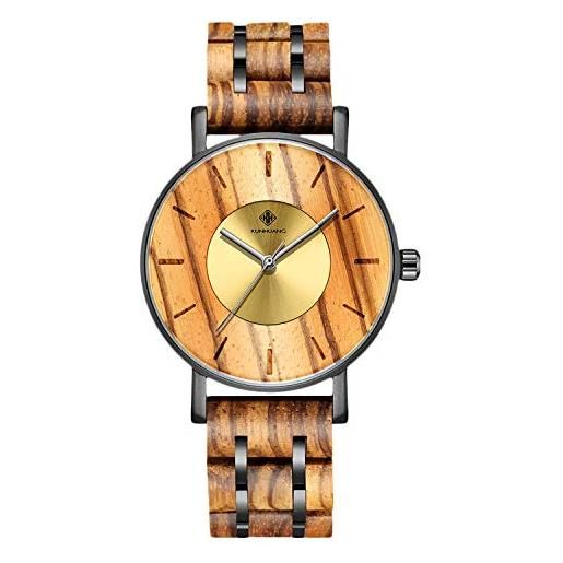 RORIOS moda orologio legno da uomo orologio analogico al quarzo orologio naturale men watches