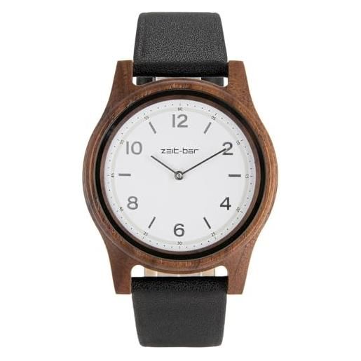 Zeit-Bar orologio da polso wireless da donna, con cassa in legno, cinghia