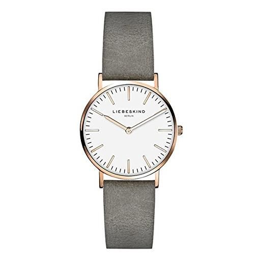 Liebeskind berlin, orologio analogico al quarzo, da donna, con cinturino, grigio. , cinghia