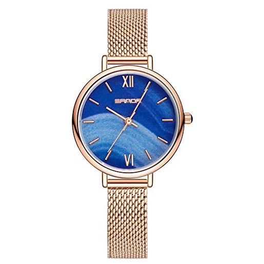 RORIOS orologi da donna analogico al quarzo orologi da polso shining cielo stellato dial orologio acciaio inox women watches
