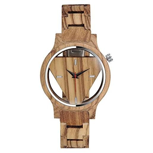 SUPBRO orologio da uomo in legno naturale orologio di legno con movimento al quarzo giapponese, con cinturino regolabile